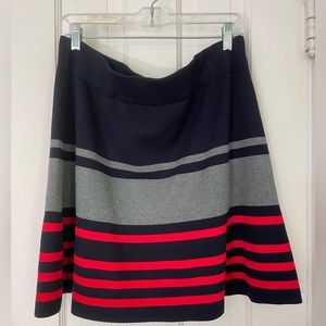 Ann Taylor Loft Striped Knit Navy and Red Skirt